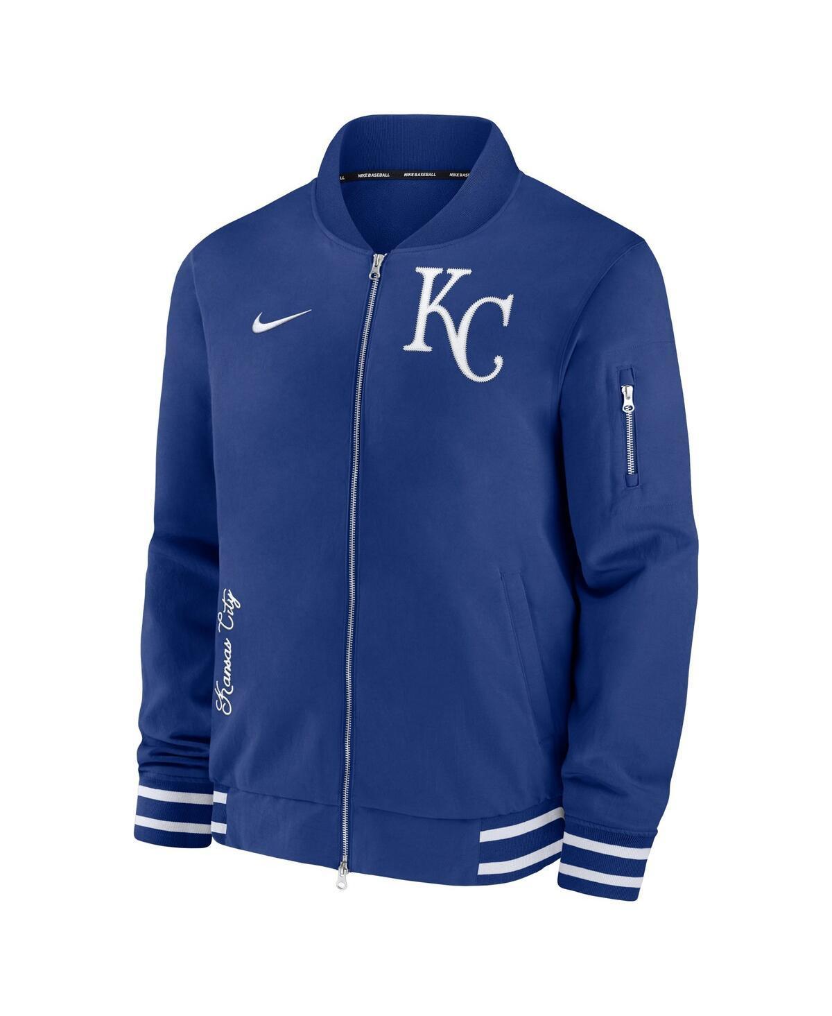 NIKE Men's  Royal Kansas City Royals Authentic Collection Full-zip Bomber Jacket Product Image