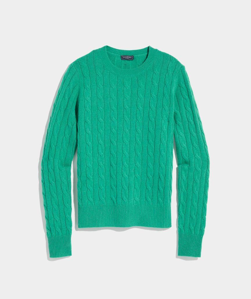 Cashmere Classic Cable Crewneck Sweater Product Image