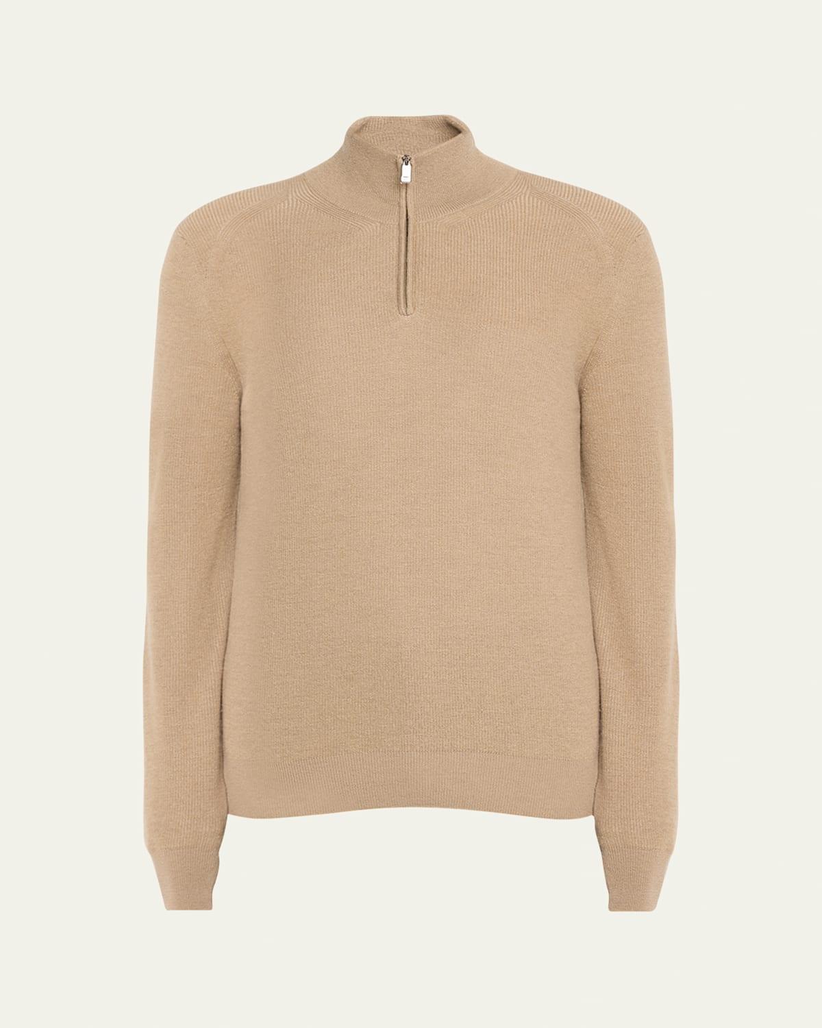 Mens Cashmere-Wool Quarter-Zip Sweater Product Image