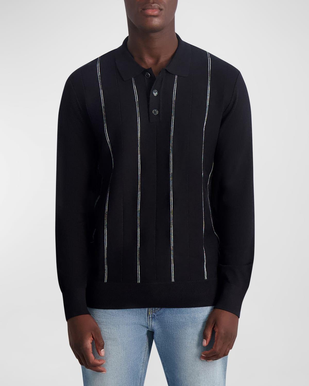 Mens Striped Polo Sweater Product Image