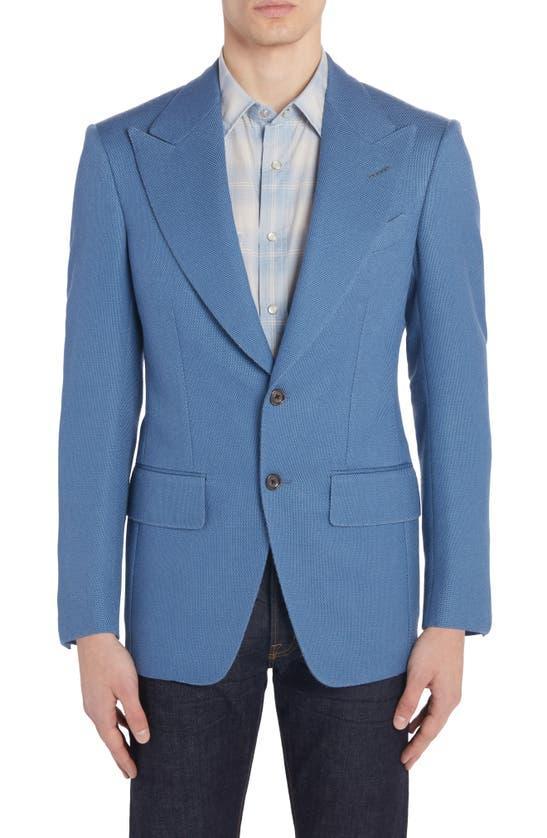 TOM FORD Atticus Grand Wool Blend Hopsack Sport Coat In Avian Blue Product Image