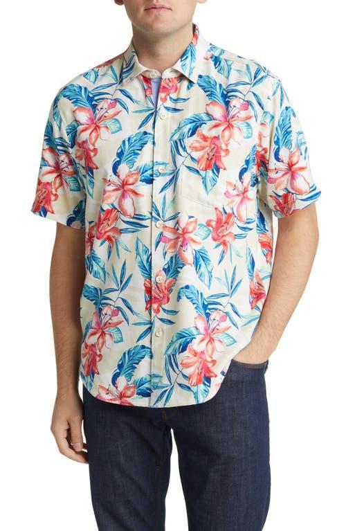 Tommy Bahama Breeze Beach Blooms Short Sleeve Silk Button-Up Shirt Product Image