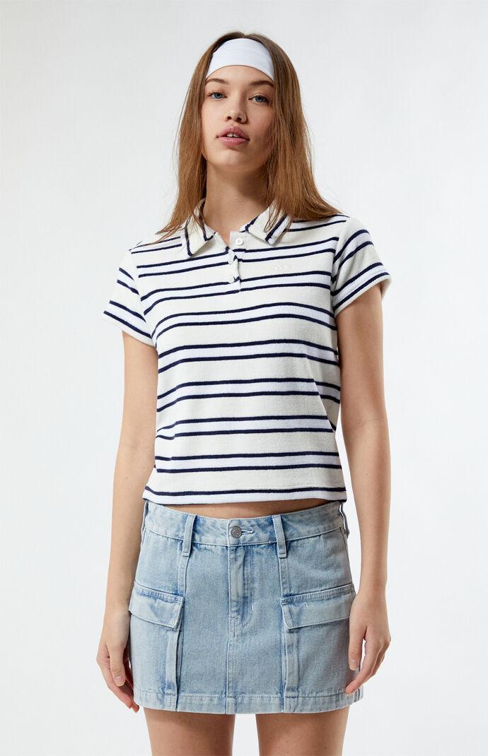 Obey Women's Sol Striped Polo Shirt - Product Image