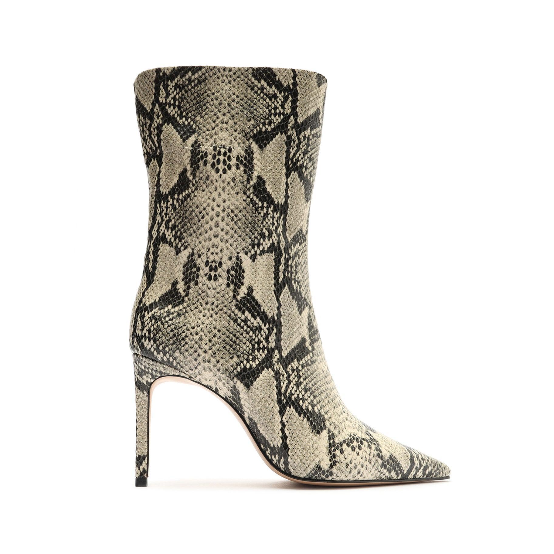 Mary Snake Embossed Leather Bootie Female Product Image