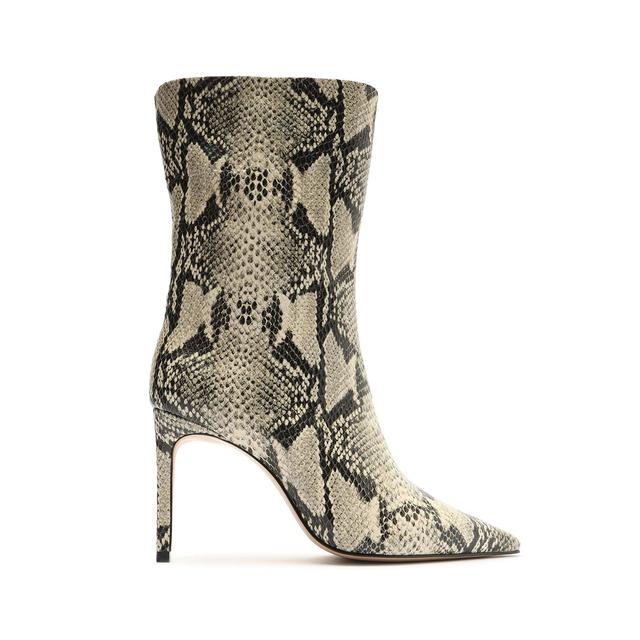 Mary Snake Embossed Leather Bootie Product Image