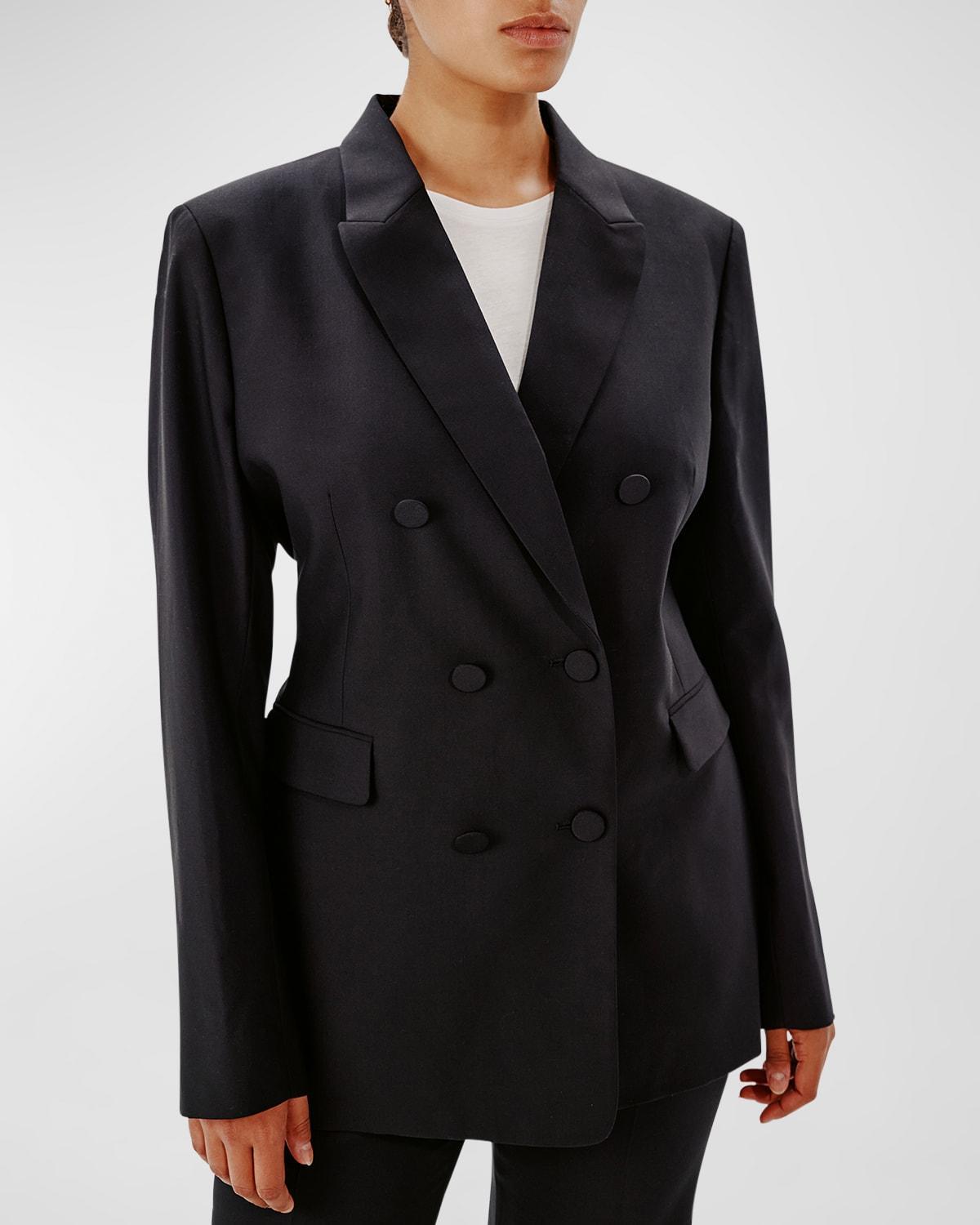 Wool Double-Breasted Blazer Jacket Product Image