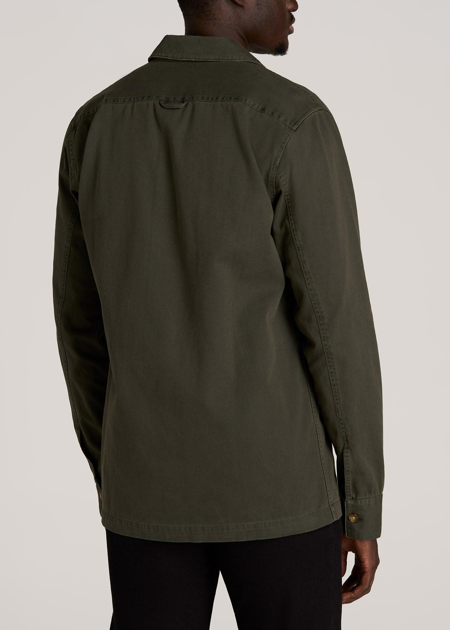 Garment Dyed Lightweight Overshirt For Tall Men in Spring Olive Product Image