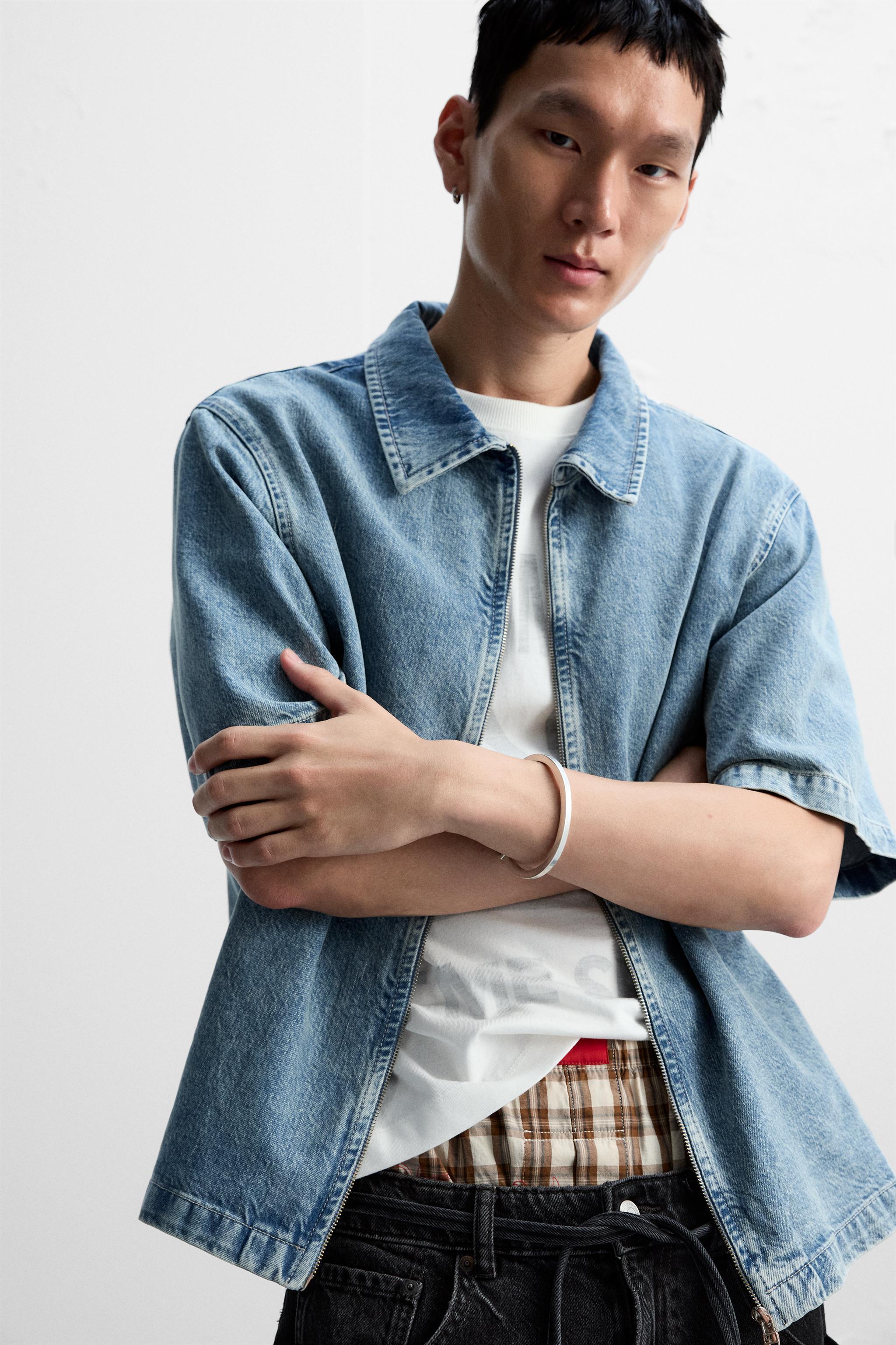 ZIPPERED DENIM SHIRT Product Image