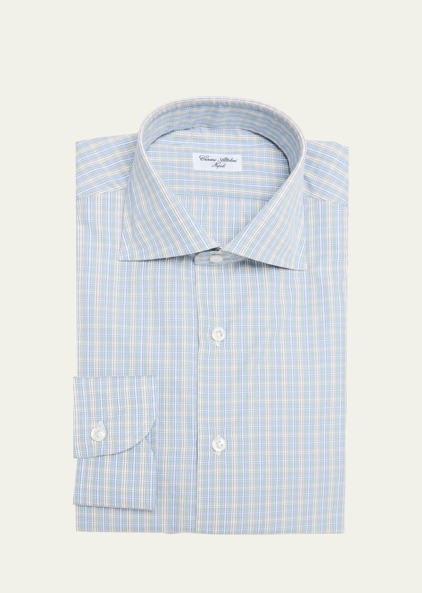 Mens Cotton Plaid Sport Shirt Product Image