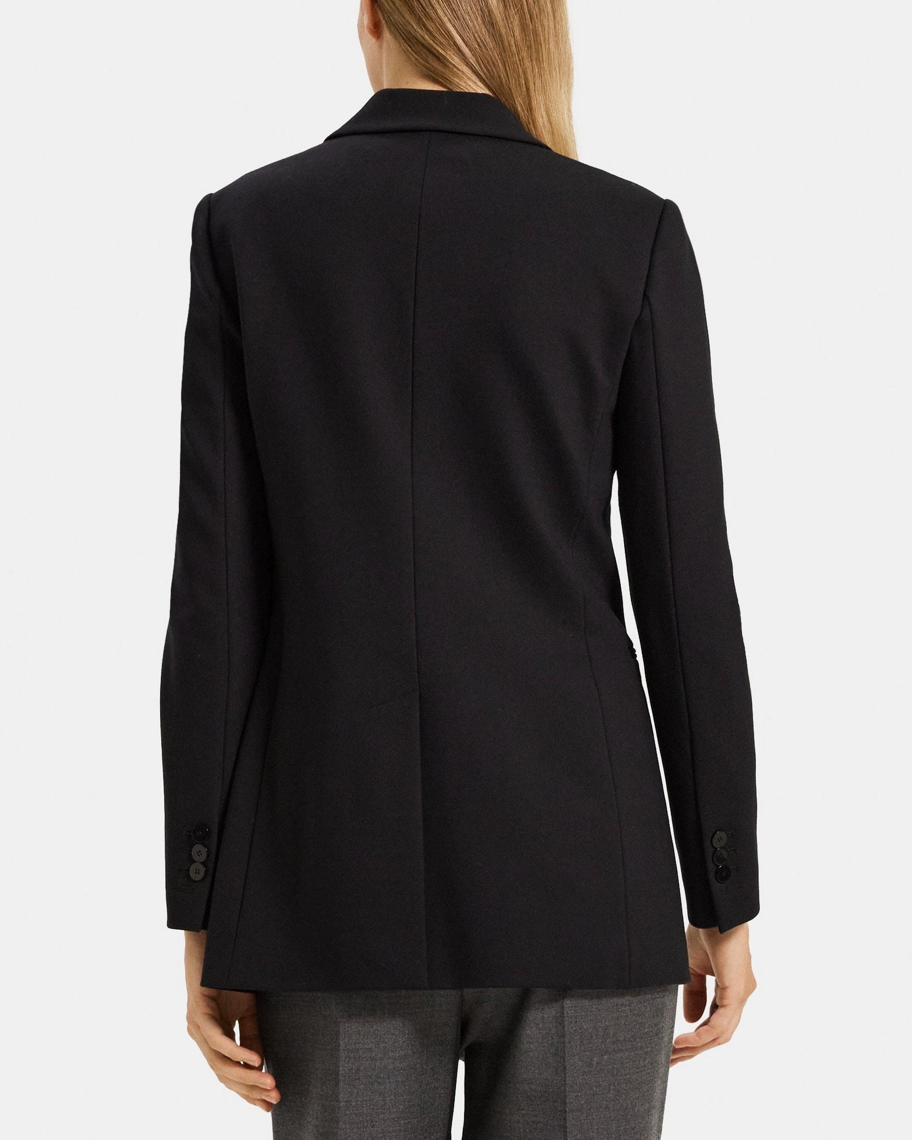 Double-Breasted Blazer in Stretch Knit Ponte Product Image