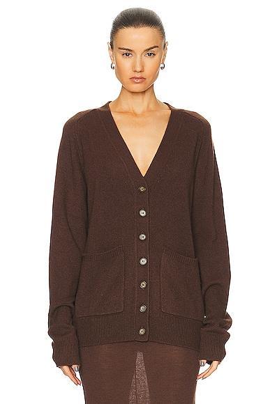 Eterne Theodore Cardigan in Chocolate - Chocolate. Size XS/S (also in M/L). Product Image