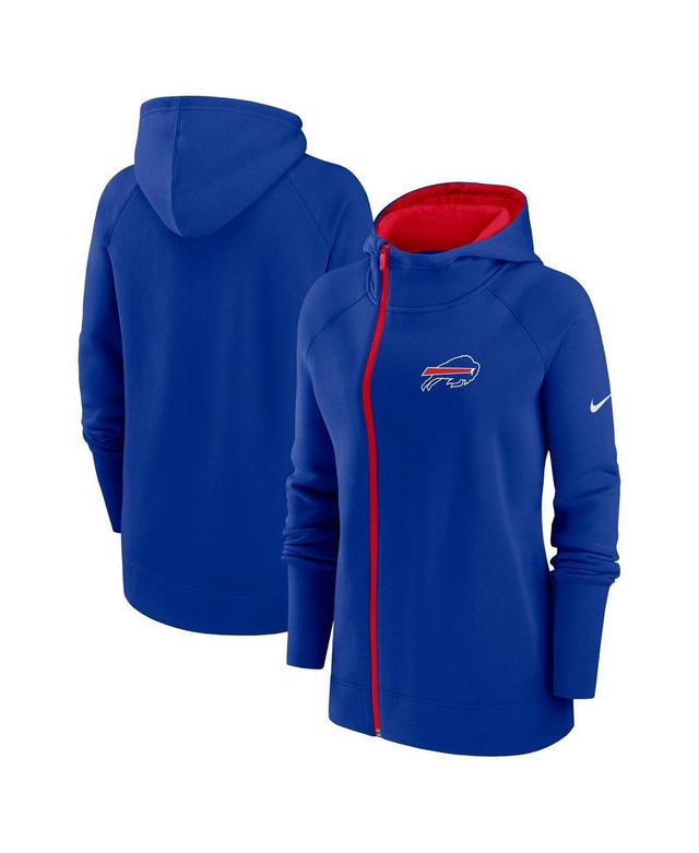 Womens Nike Royal Buffalo Bills Asymmetrical Raglan Full-Zip Hoodie Product Image