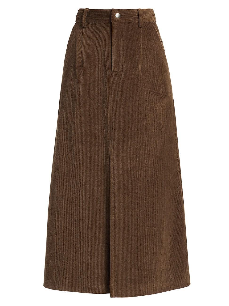 Womens Cooper Corduroy Cotton-Blend Midi-Skirt Product Image