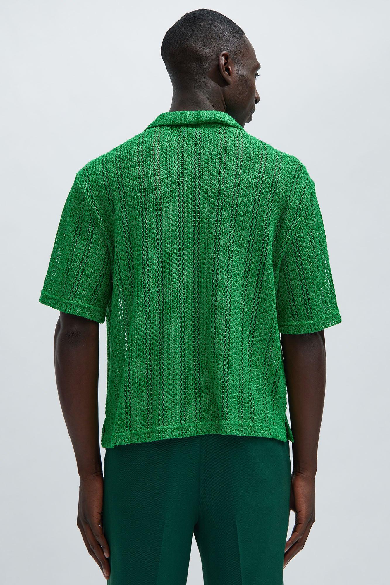 Atlas Textured Boxy Shirt - Green Product Image