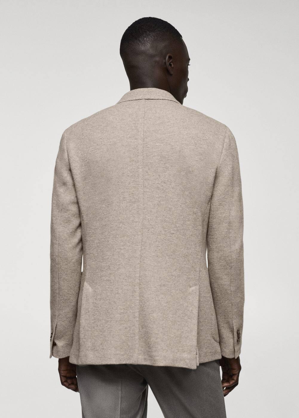 MANGO MAN - Virgin wool knitted blazer beigeMen Product Image