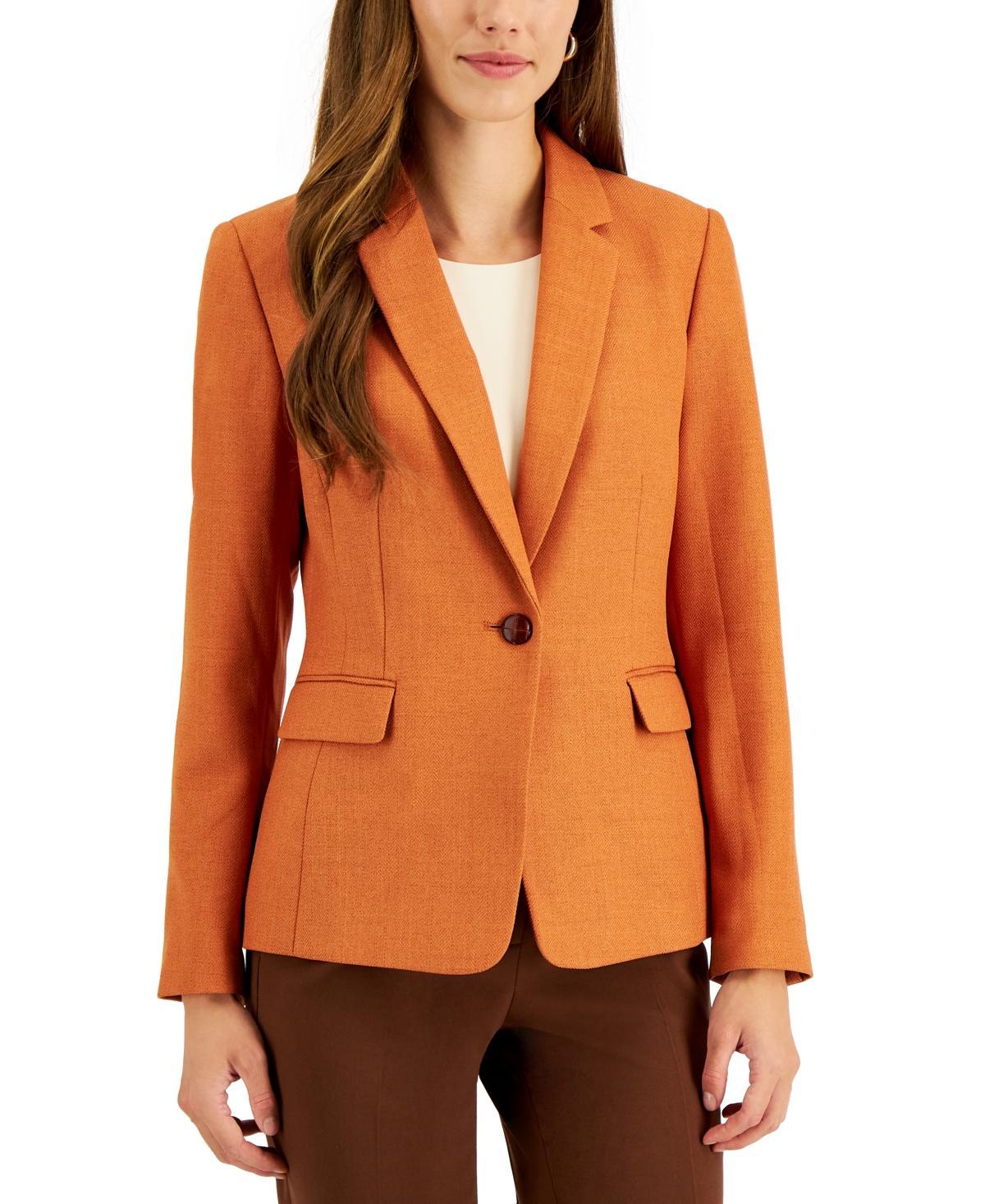 Tahari Asl Womens Peak-Lapel Single-Button Long-Sleeve Blazer Product Image