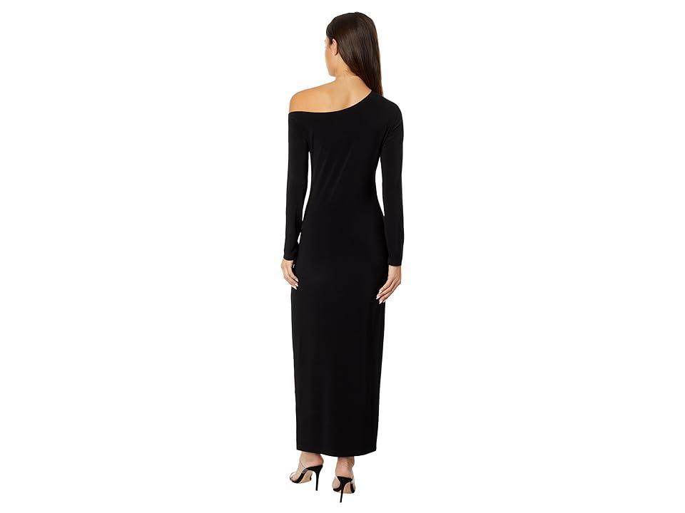 3/4 Sleeve Drop-Shoulder Side-Slit Gown Product Image