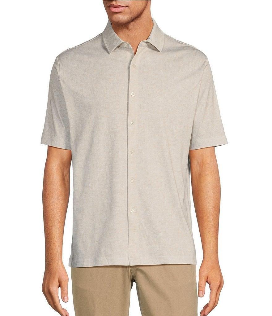 Hart Schaffner Marx Botanica Collection Short Sleeve Textured Solid Coatfront Shirt product image