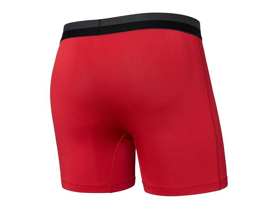 SAXX UNDERWEAR Sport Mesh Boxer Brief Fly (Sunset Red) Men's Underwear Product Image