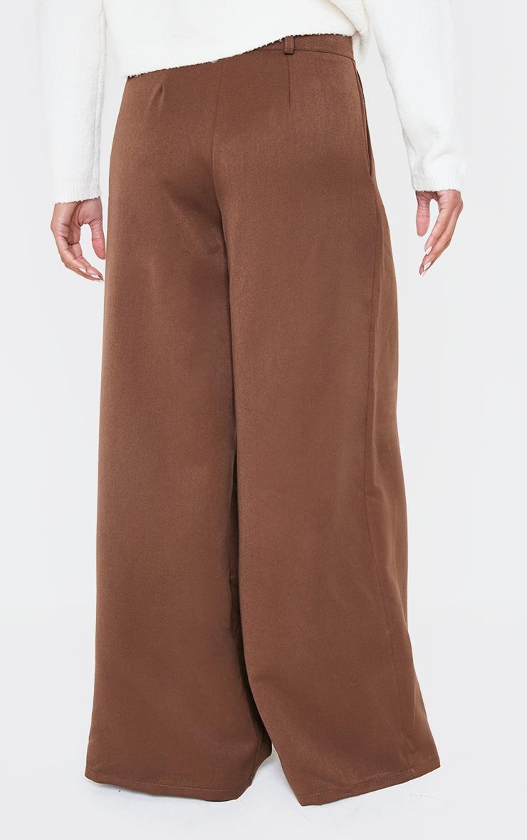 Chocolate Mid Rise Wide Leg Woven Pants Product Image