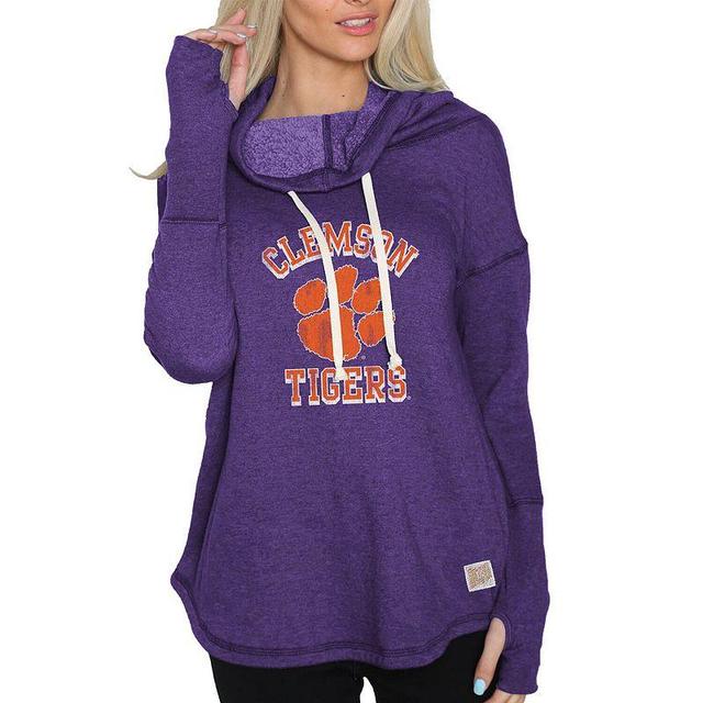 Womens Purple Clemson Tigers Funnel Neck Pullover Sweatshirt Product Image