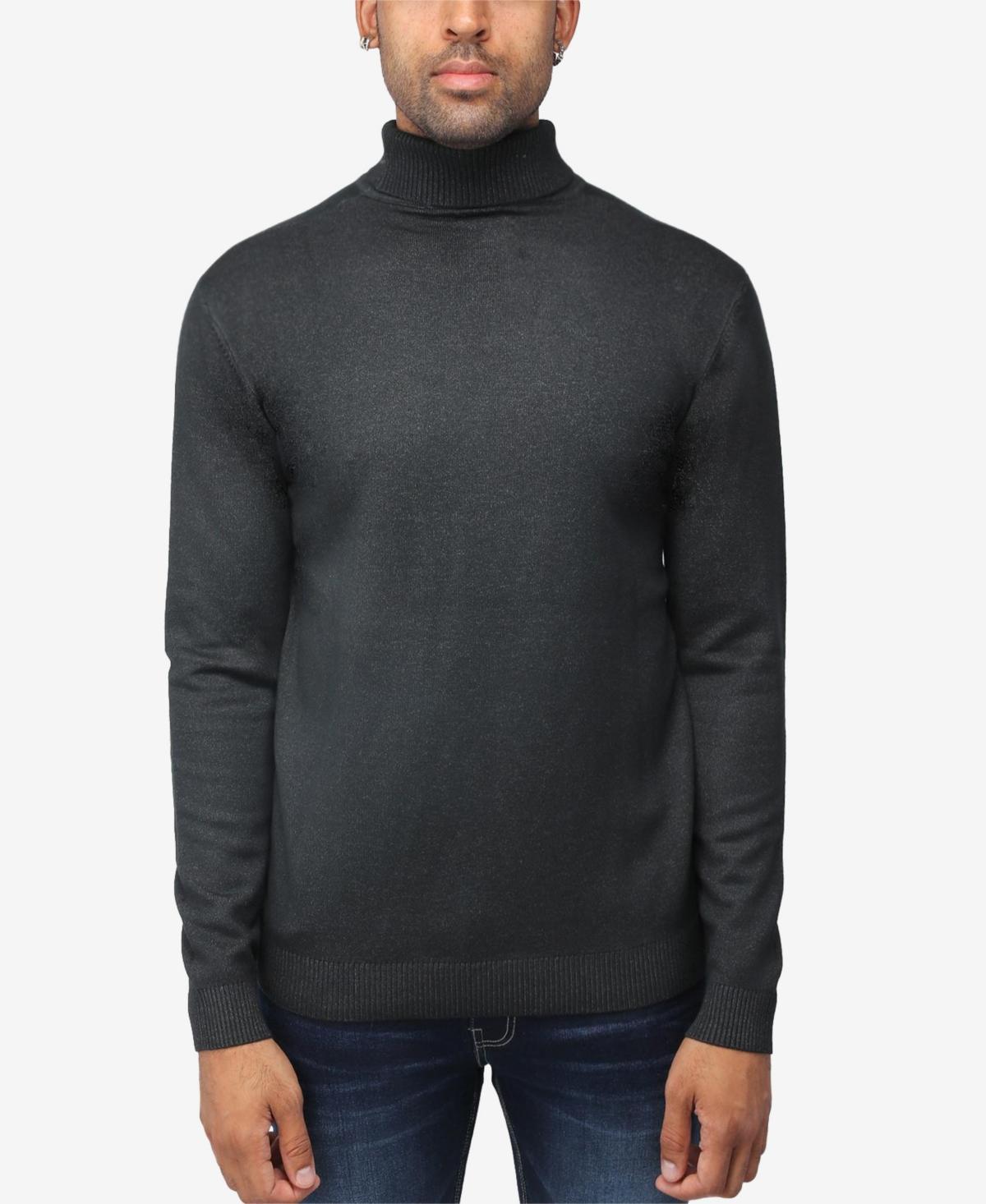 X Ray Men's Solid Turtleneck Sweater - Heather Charcoal - Size XXL  - male - Size: XXL Product Image