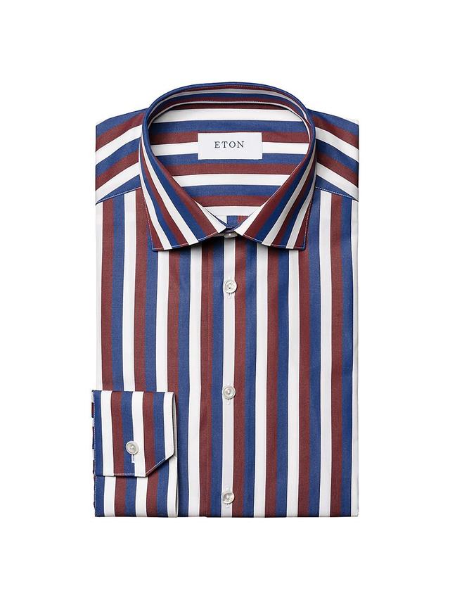 Mens Slim-Fit Striped Poplin Dress Shirt Product Image