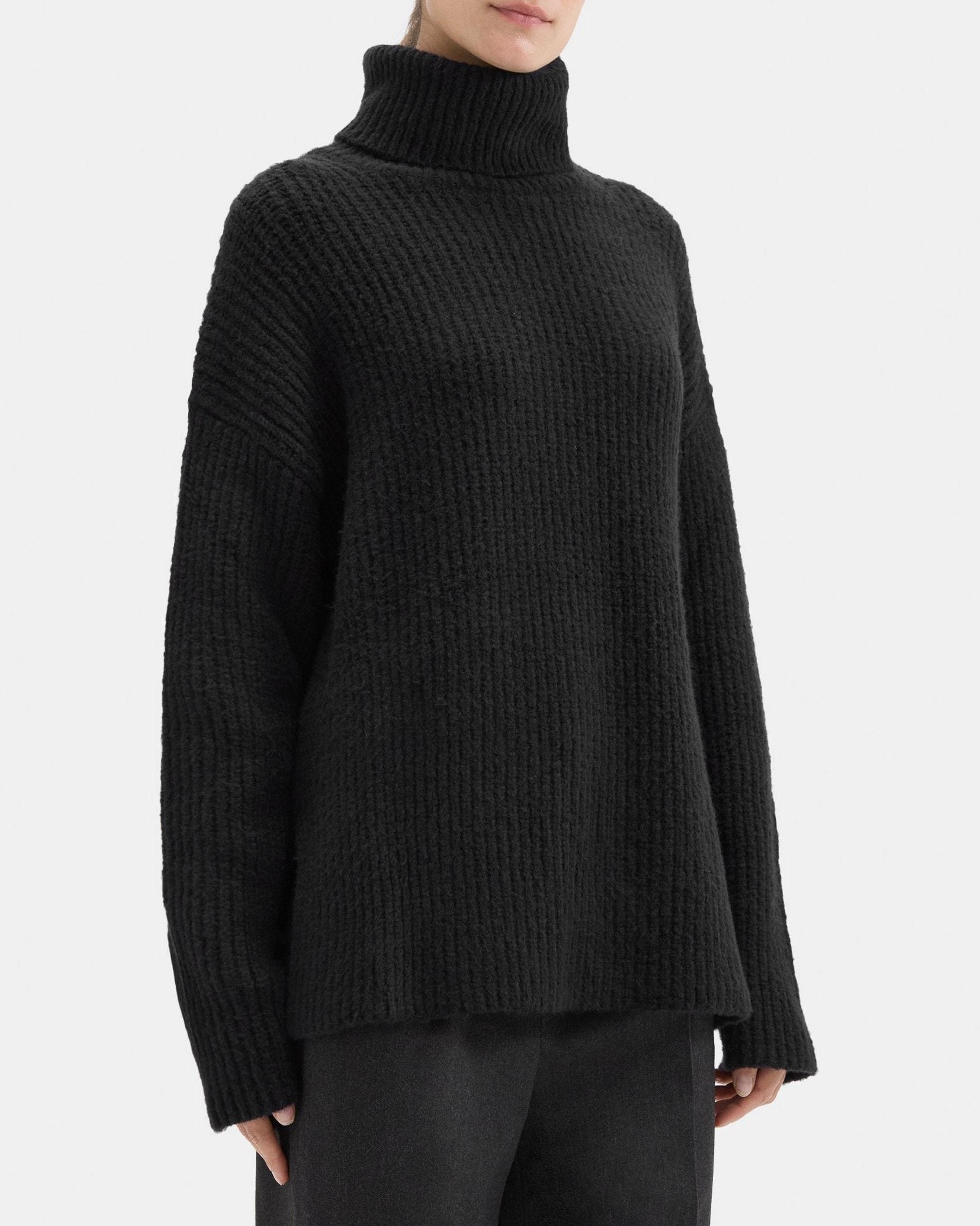 Ribbed Turtleneck in Knit Bouclé Product Image