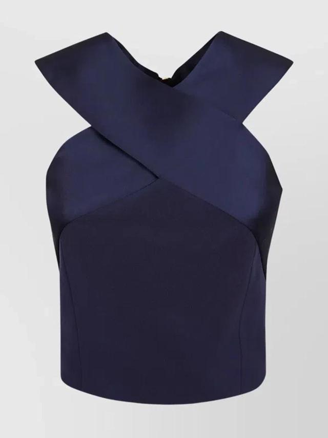 Cross Neck Satin Crepe Top Product Image