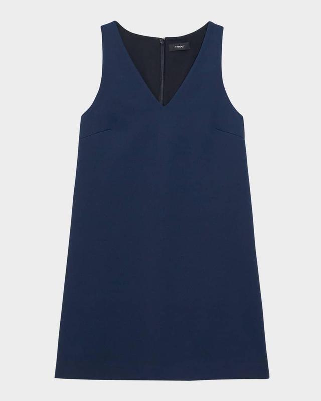  Ponte V-Neck Mini Shift Dress Product Image