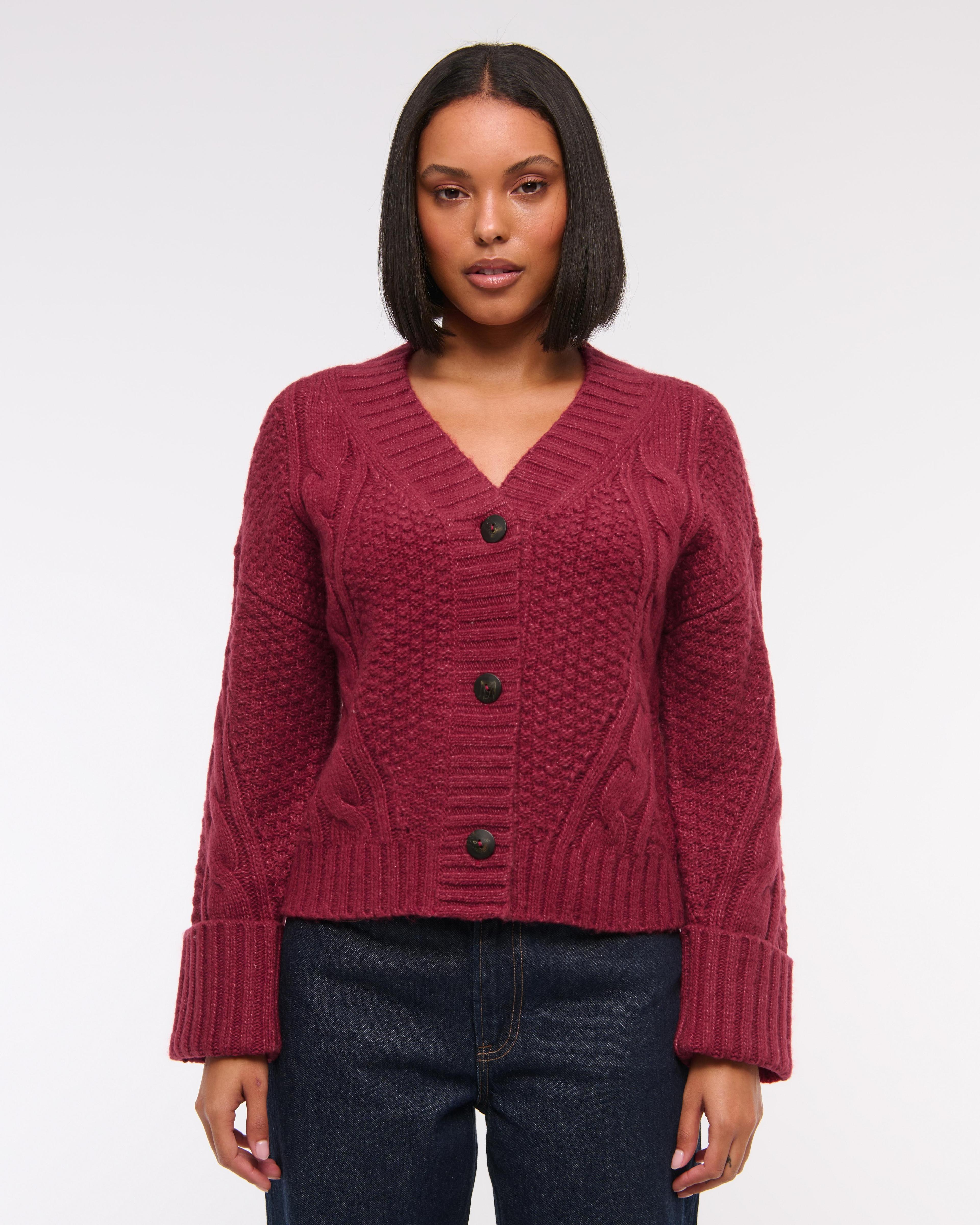 Seed-Stitch Cable Cardigan Product Image