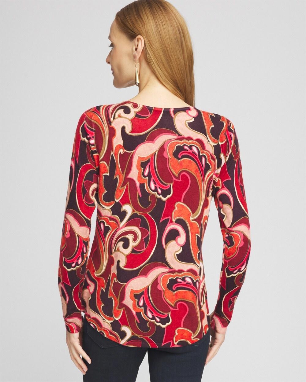 Swirl V-Neck Pullover Sweater Product Image