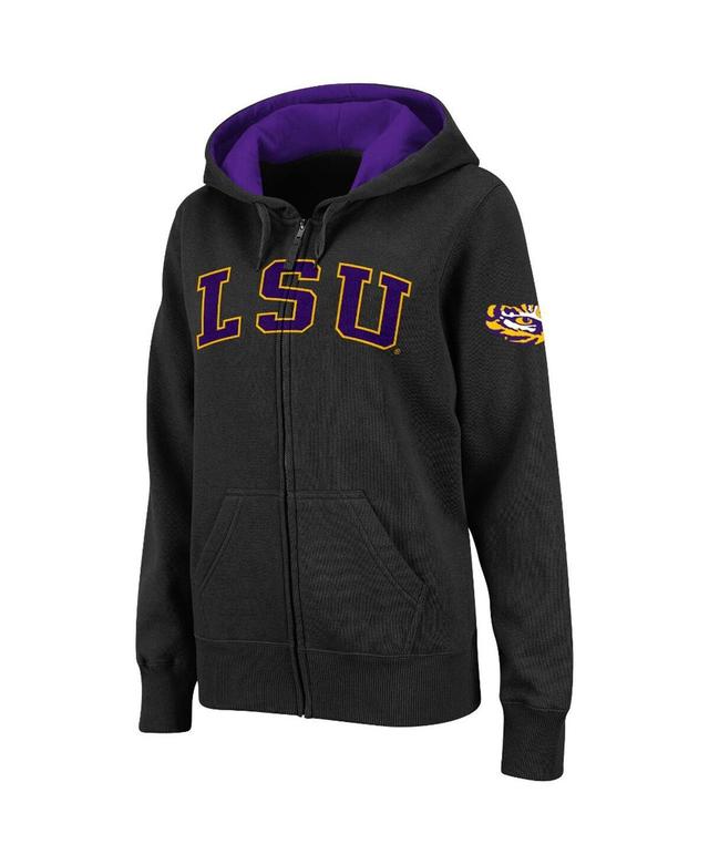 Womens Colosseum Black Lsu Tigers Arched Name Full-Zip Hoodie Product Image