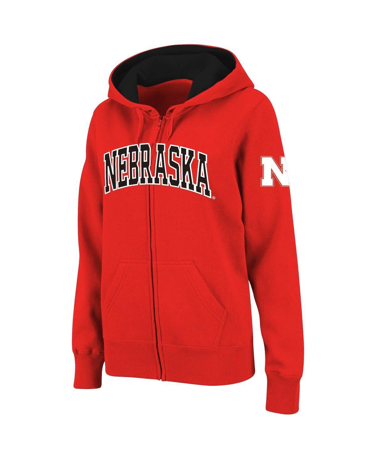 Womens Stadium Athletic Scarlet Nebraska Huskers Arched Name Full-Zip Hoodie Product Image