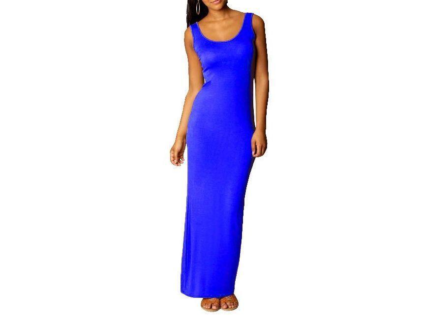 Sleeveless Scoop Neck Maxi Bodycon Dress Product Image