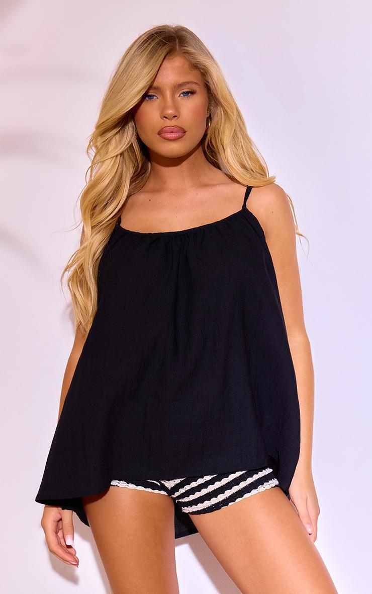 Black Tie Shoulder Scoop Back Cami Product Image