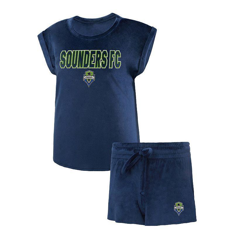 Womens Concepts Sport Navy Seattle Sounders FC Intermission T-Shirt and Shorts Sleep Set Product Image