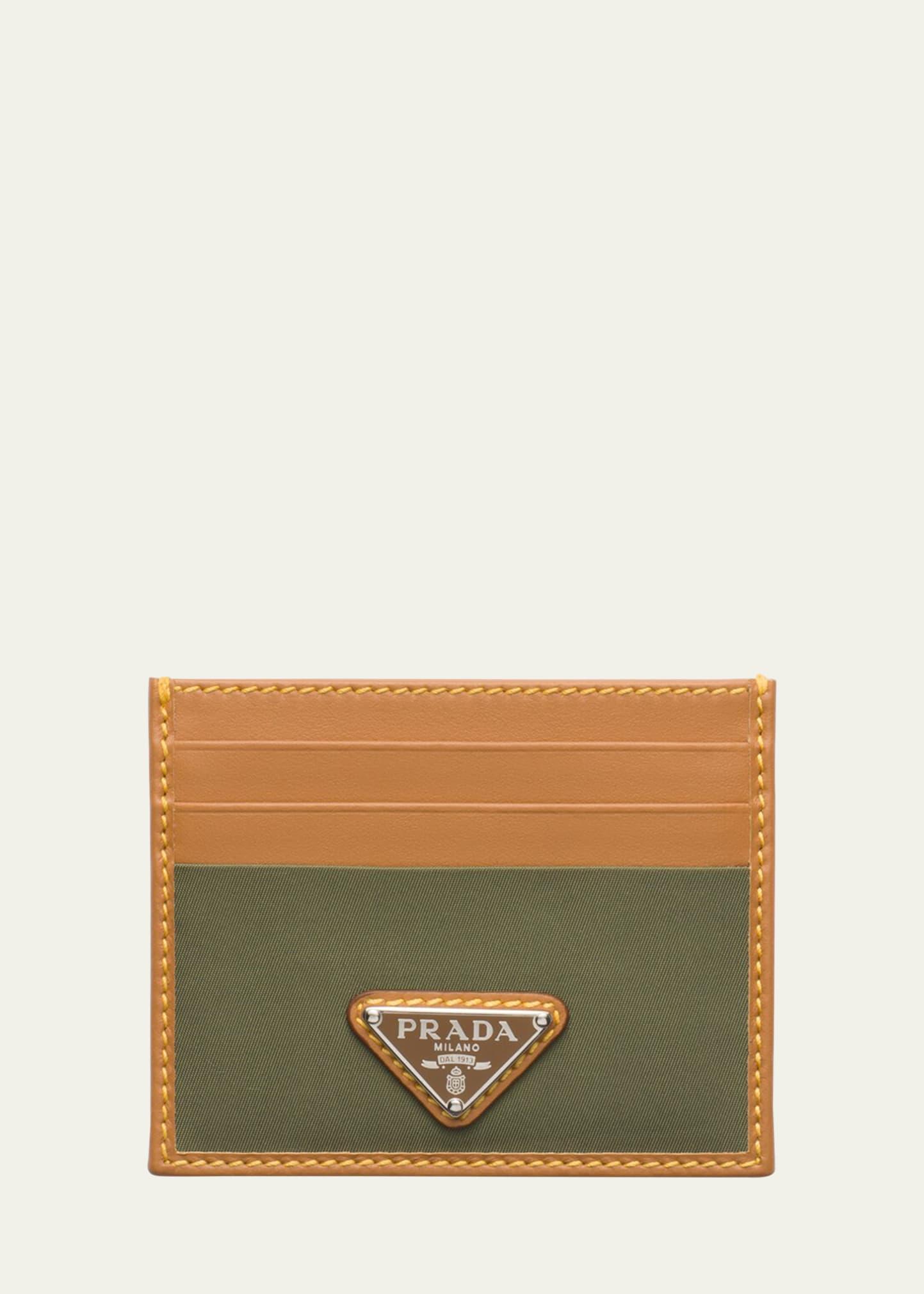 Mens Re-Nylon and Leather Card Holder Product Image