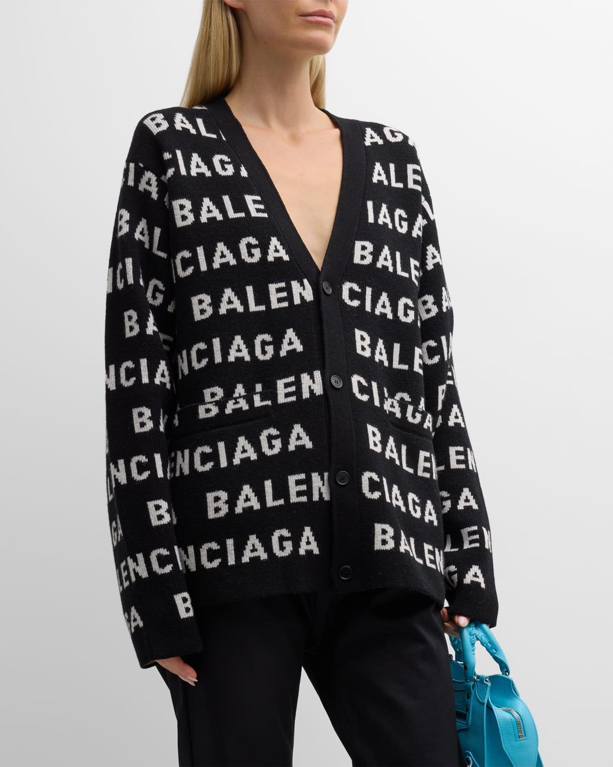 Oversized Horizontal Logo Wool Cardigan Product Image