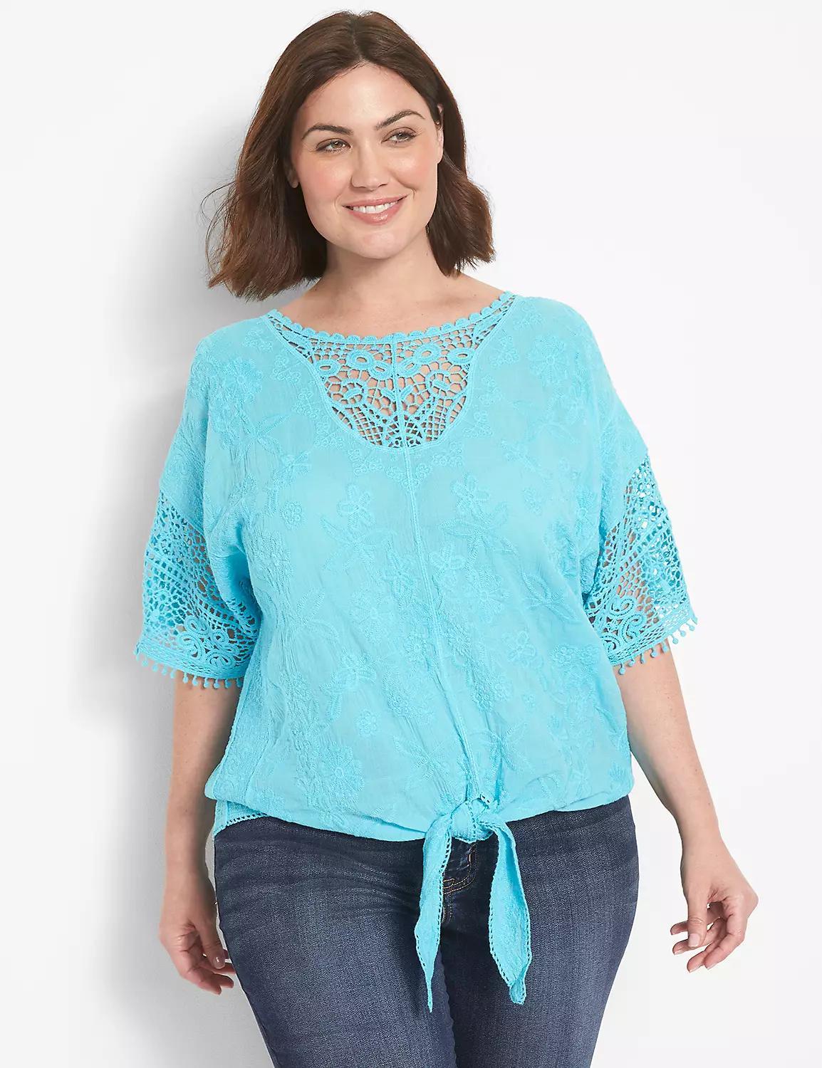 Tie-Hem Crochet Top product image