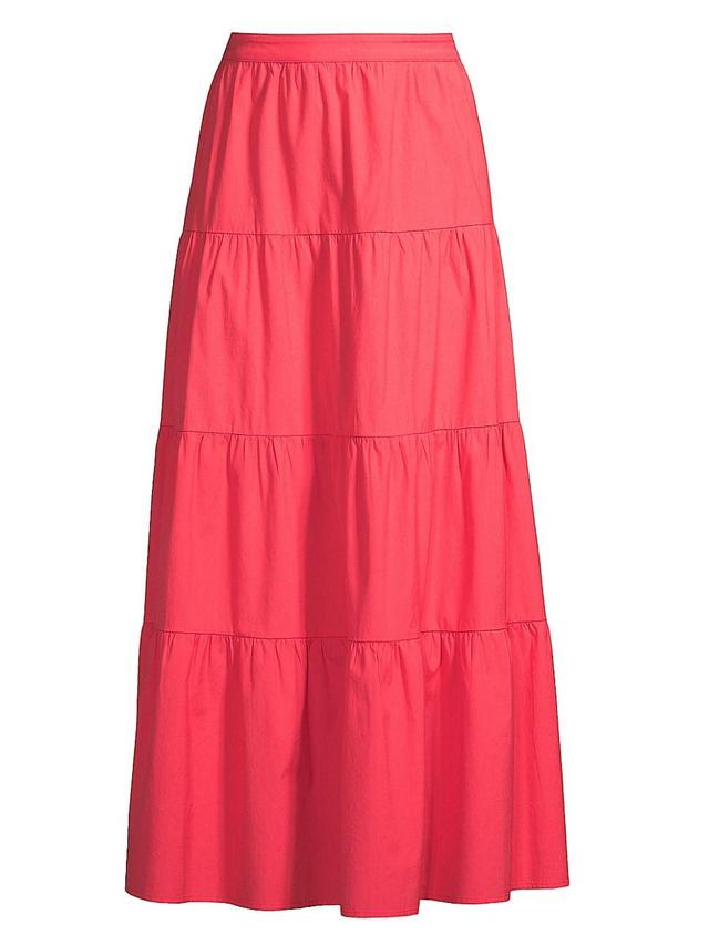 Womens Cotton Tiered Maxi Skirt Product Image