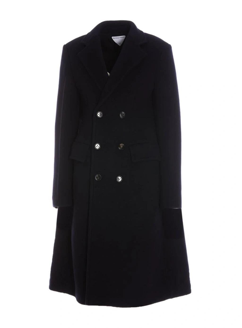 Double Wool Cashmere Coat In Blue Product Image