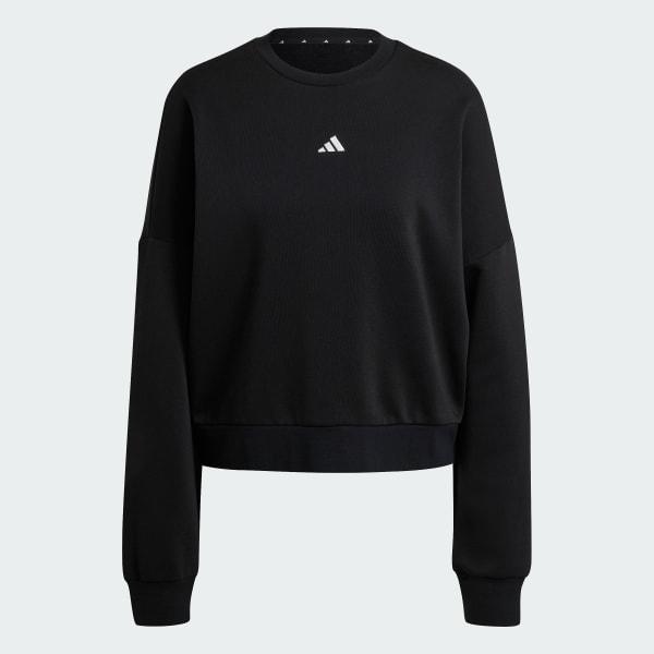 adidas Essentials Small Logo Feelcozy Sweatshirt Black 2XL Womens Product Image