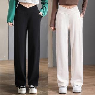 Maternity Plain Wide Leg Pants Product Image