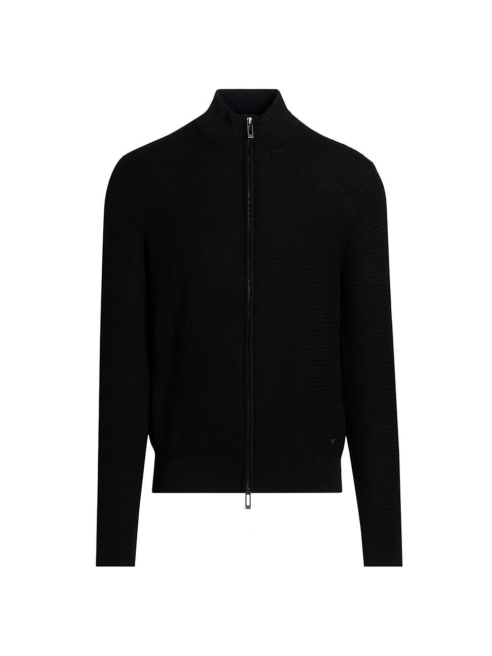 Mens Textured Full-Zip Sweater Product Image