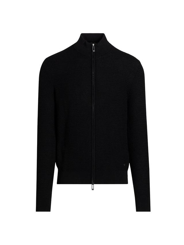 Mens Wool-Blend Zip-Front Sweater Product Image