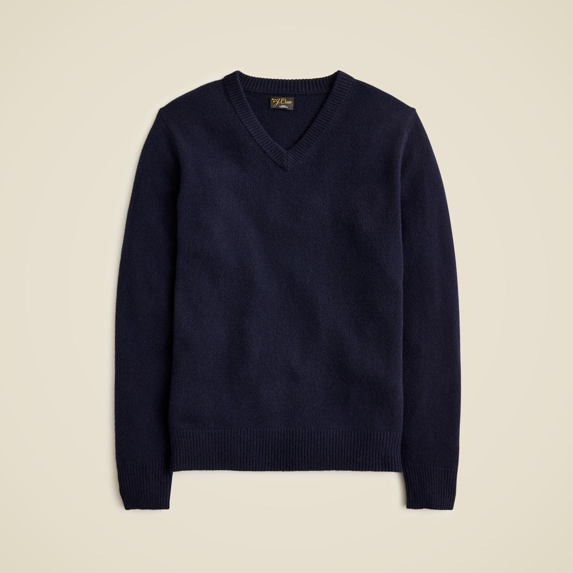 Relaxed midweight cashmere V-neck sweater Product Image