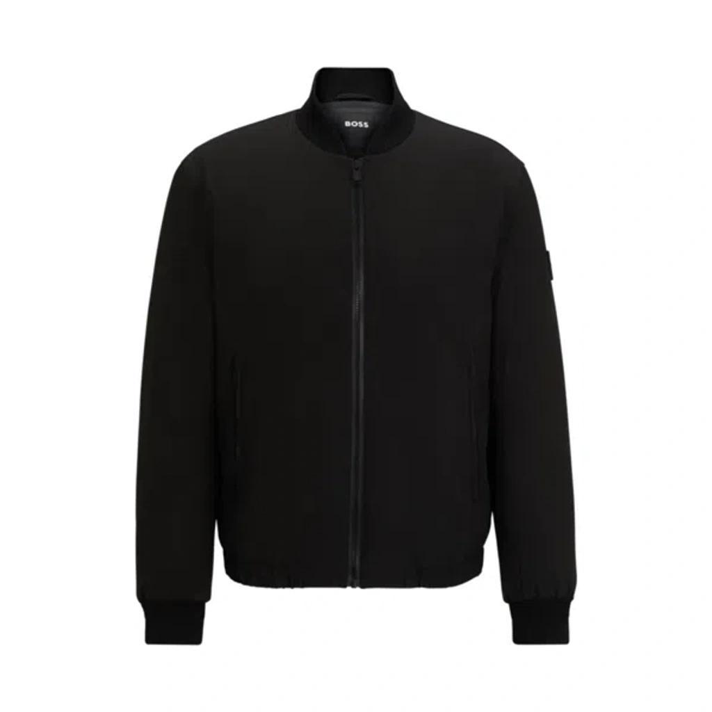 HUGO BOSS Regular-fit Jacket In Bi-stretch Fabric In Black Product Image