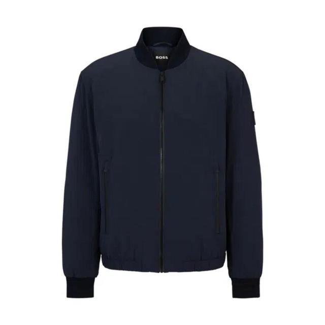 HUGO BOSS Regular-fit Jacket In Bi-stretch Fabric In Dark Blue Product Image