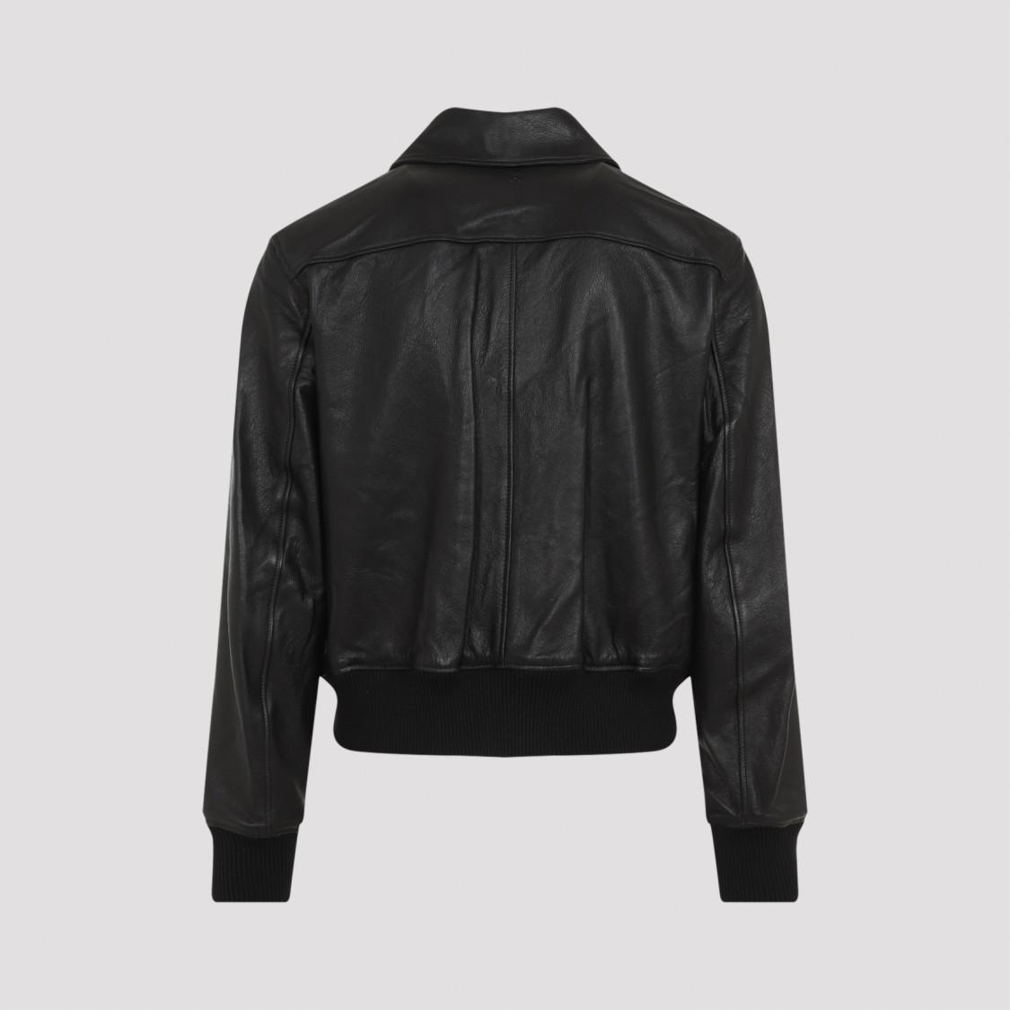 AMI ALEXANDRE MATTIUSSI Classic Vintage Lamb Leather Jacket In Black Product Image